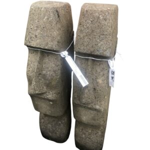 Kézzel faragott kő Moai szobor (zöld kőzetből)