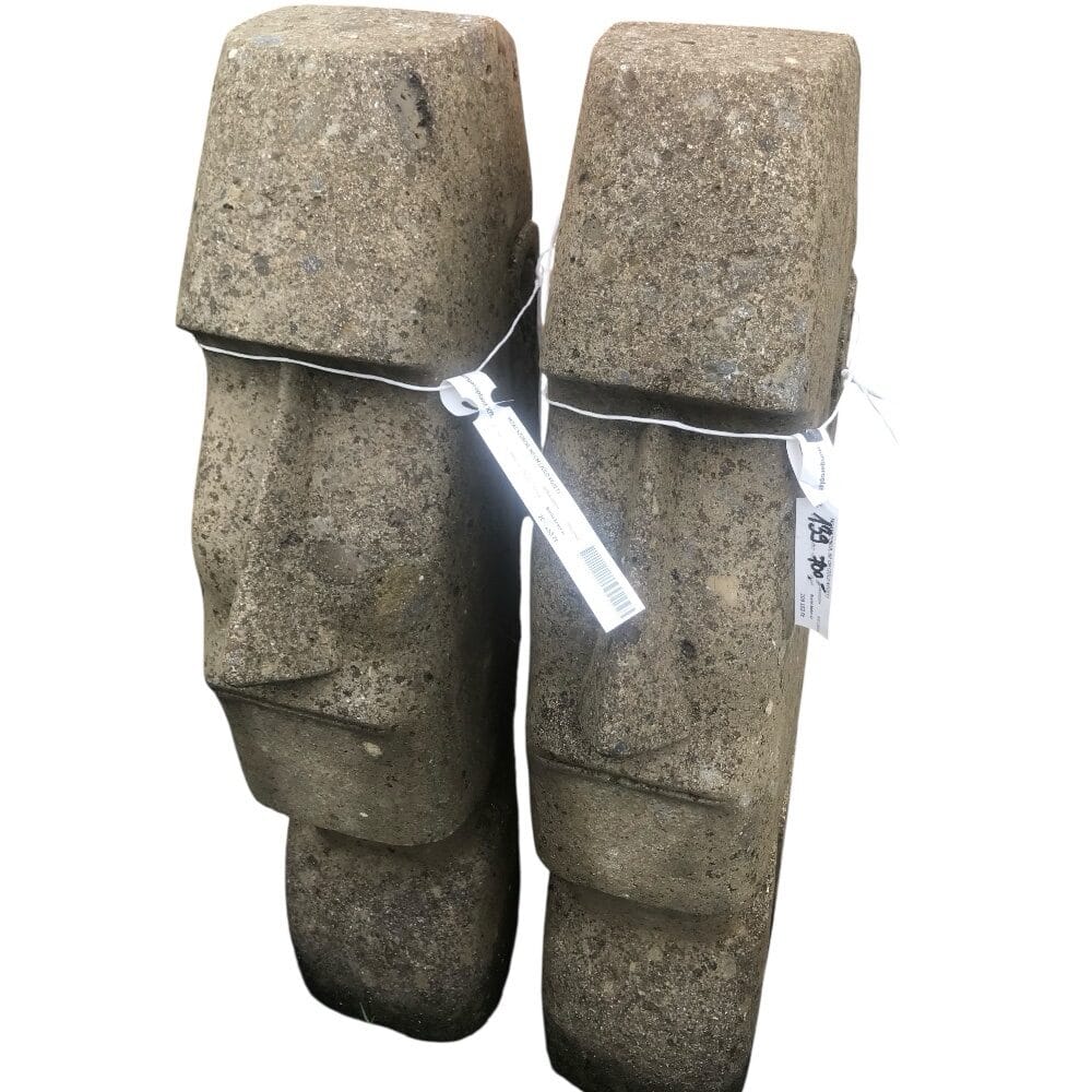 Kézzel faragott kő Moai szobor (zöld kőzetből)