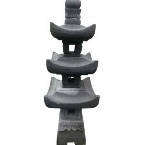 Kézzel faragott kerti kő pagoda (vulkáni kőzetből)