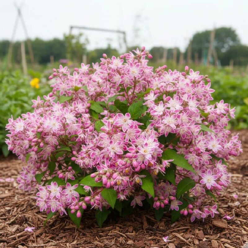 Rózsaszín gyöngyvirágcserje (Deutzia hybrida ‘Pink Pompon’)