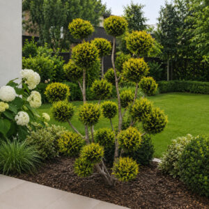 Pom-pon arany leylandi ciprus (Cupressocyparis leylandii ‘Gold Rider’)