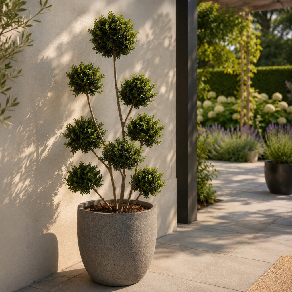 Pom-pon formájú japán magyal (Ilex maximowicziana ‘Kanehirae’)